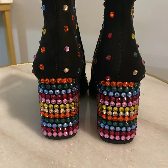 NWT Betsey Johnson rhinestone boots size 6.5 - Picture 3 of 3